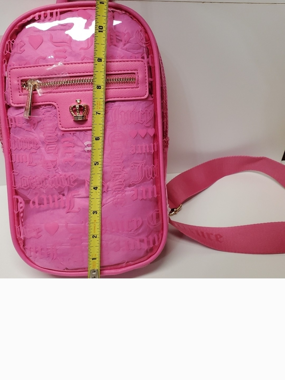 Pink Patent Crossbody Bag with Crown Accent Juicy Con